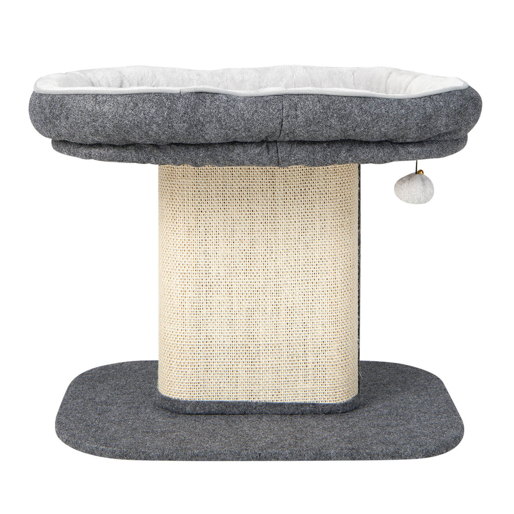 Modern Cat Tree Tower with Plush Perch Sisal Scratching Plate Gray