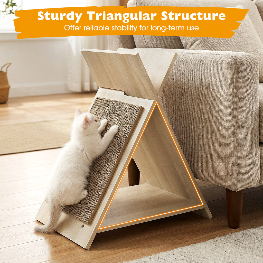 Natural Cat Scratcher Lounge Bed and Play Tunnel - Claw Sharpening & Furniture Protection