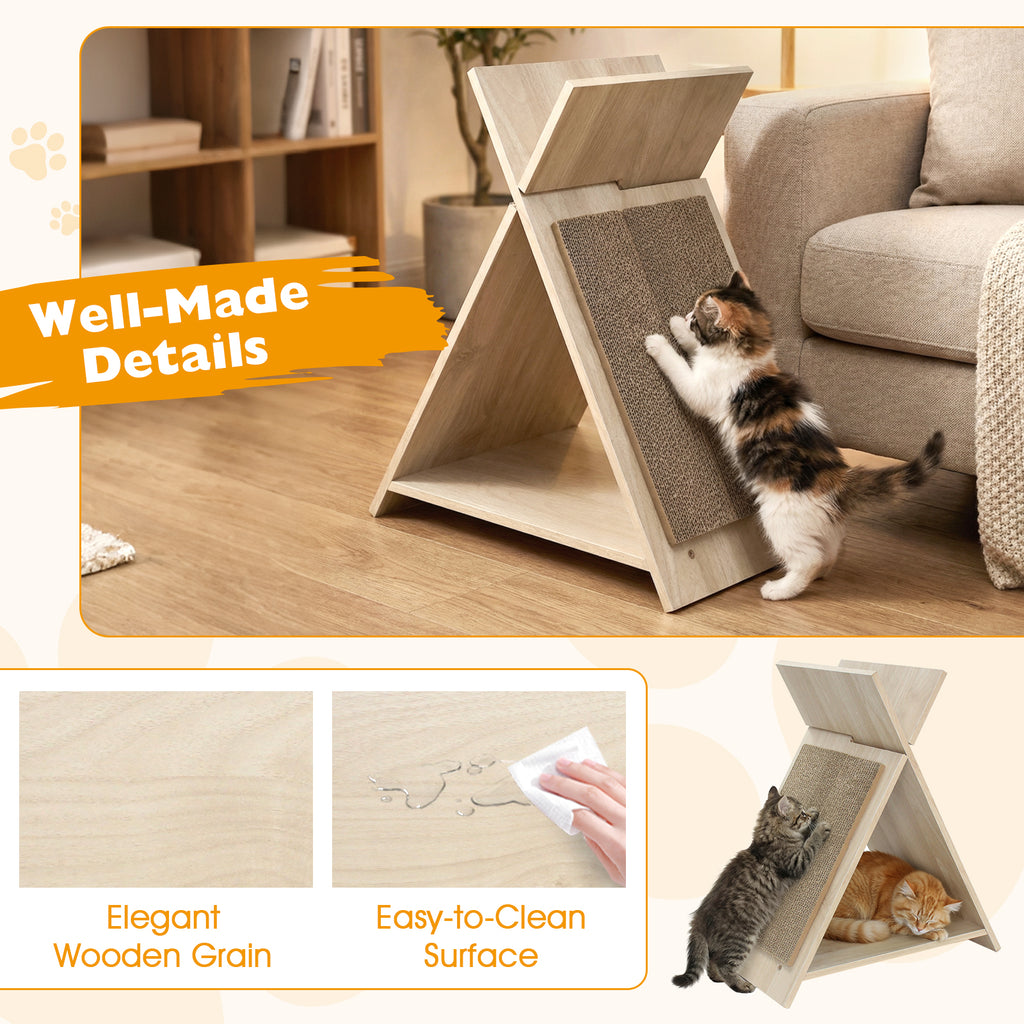 Natural Cat Scratcher Lounge Bed and Play Tunnel - Claw Sharpening & Furniture Protection