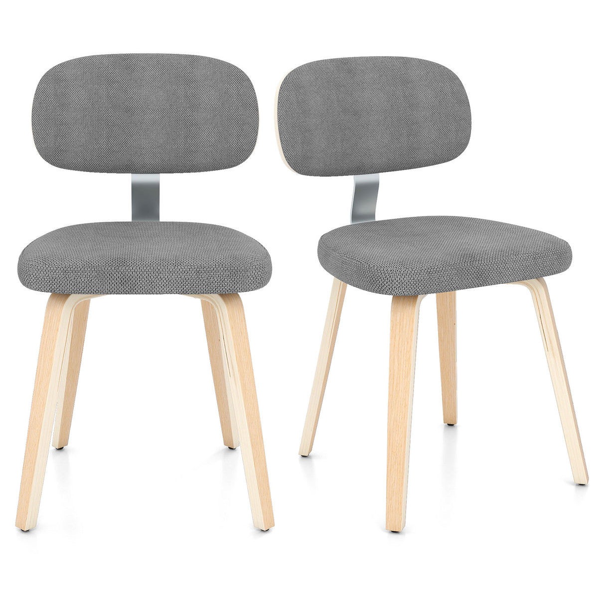 Chenille Upholstered Dining Chairs Set of 2 - Dark Gray
