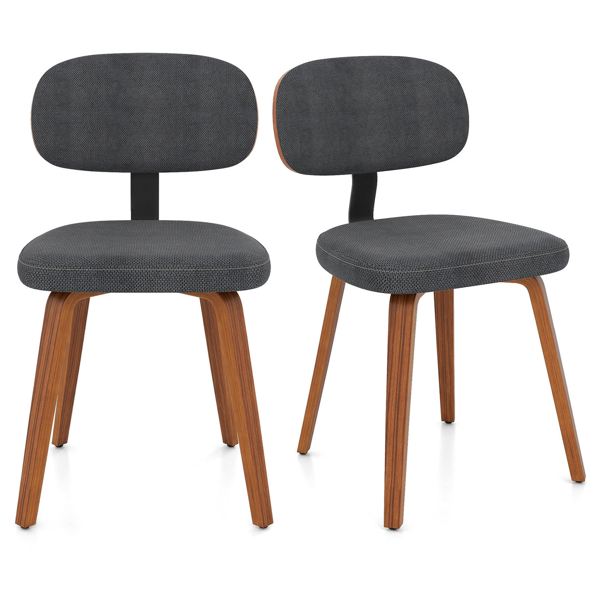 Chenille Upholstered Dining Chairs Set of 2 - Dark Gray