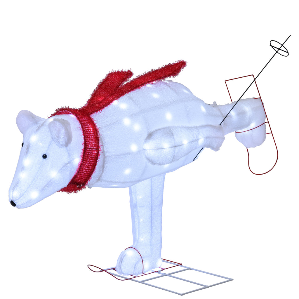 4.5 Ft Christmas Polar Bear with LED Lights & Ground Stakes - Yard Decor