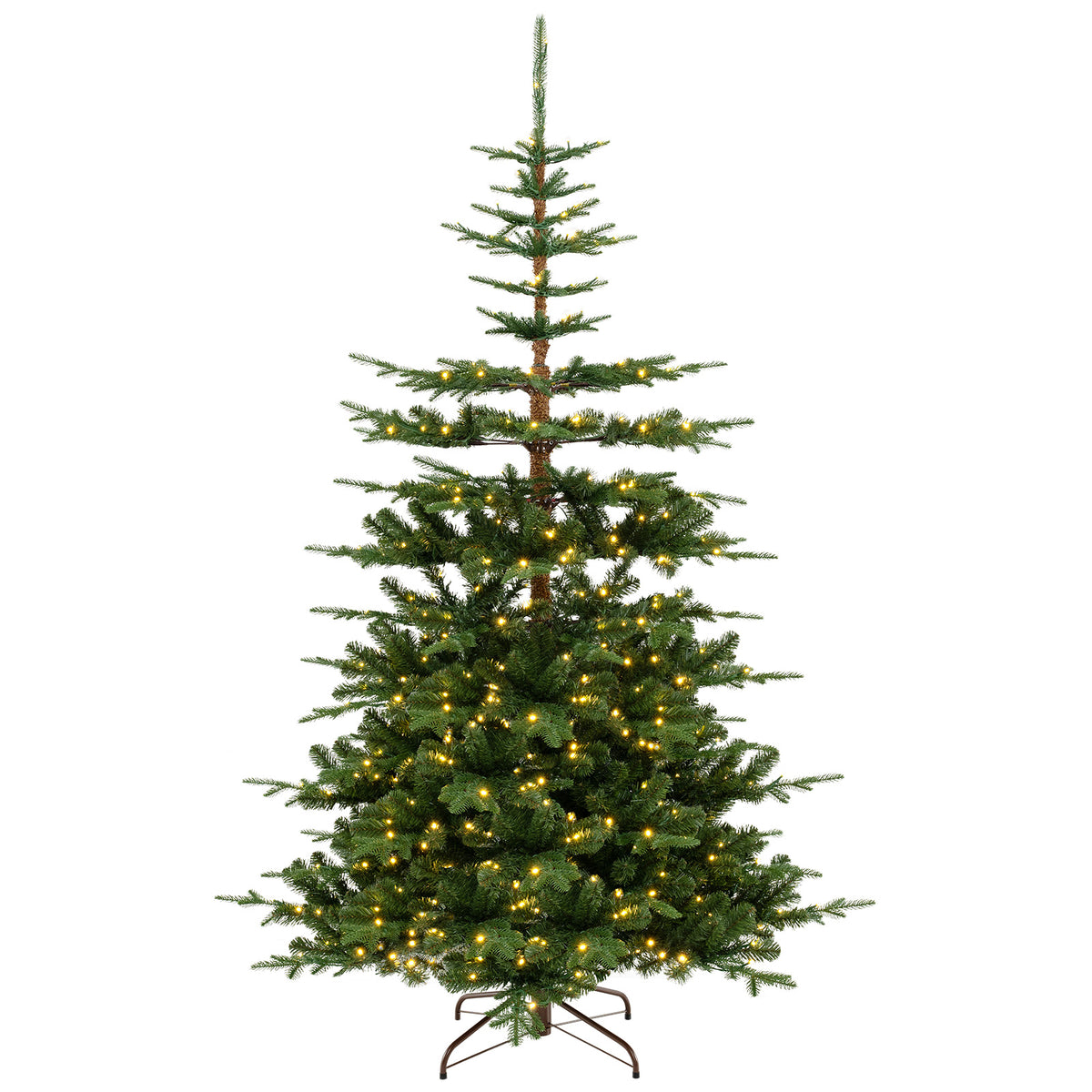 7Ft Hinged Artificial Christmas Tree with 1303 Tips & Warm White Lights
