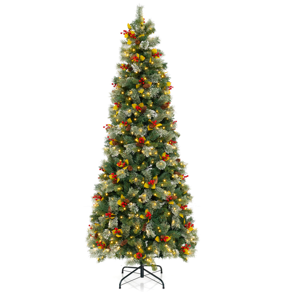 7.5 ft Pre-Lit Artificial Christmas Tree with Realistic PVC & Pine Needles
