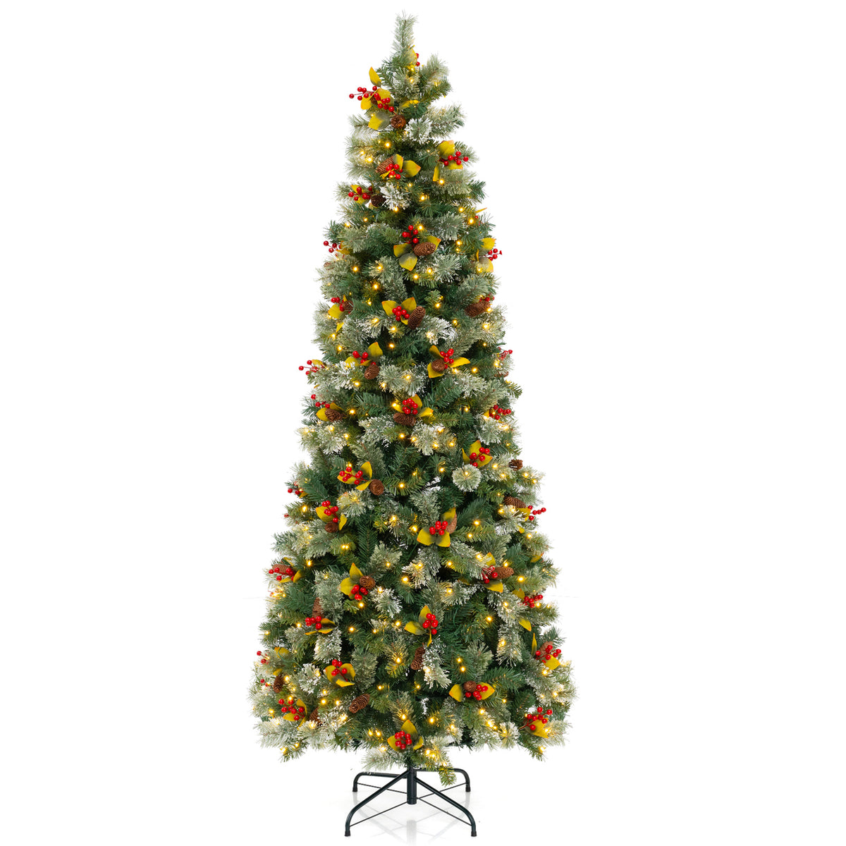 7.5 ft Pre-Lit Artificial Christmas Tree with Realistic PVC & Pine Needles