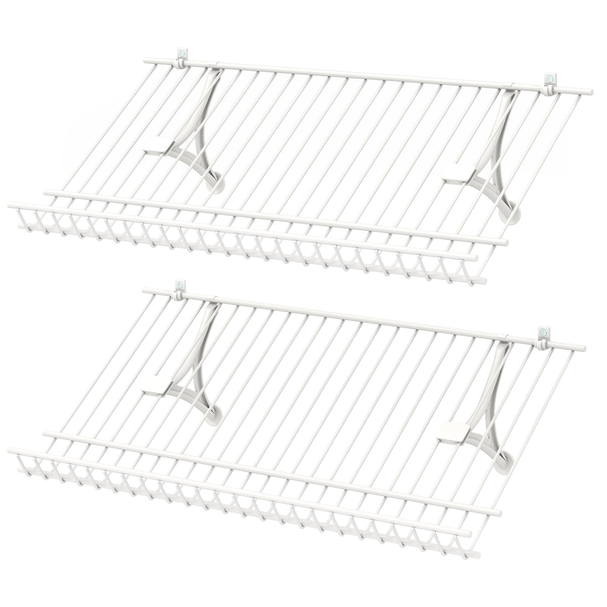 Wall-Mounted Closet Shelves with Ventilated Metal Wire Shelving Kit
