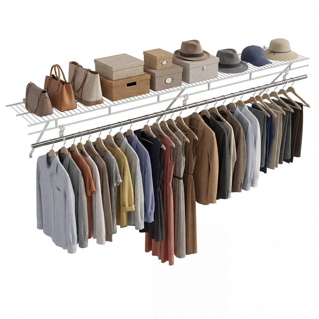 Wall-Mounted Metal Wire Shoe Racks - Set of 2