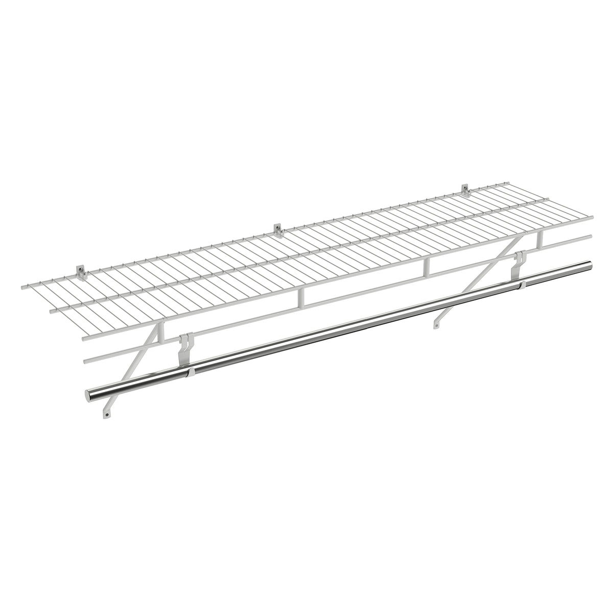 Wall-Mounted Closet Shelves with Ventilated Metal Wire Shelving Kit