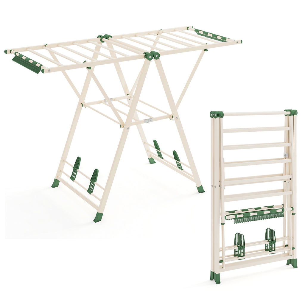 55.5" Clothes Drying Rack with Adjustable Wings - Beige