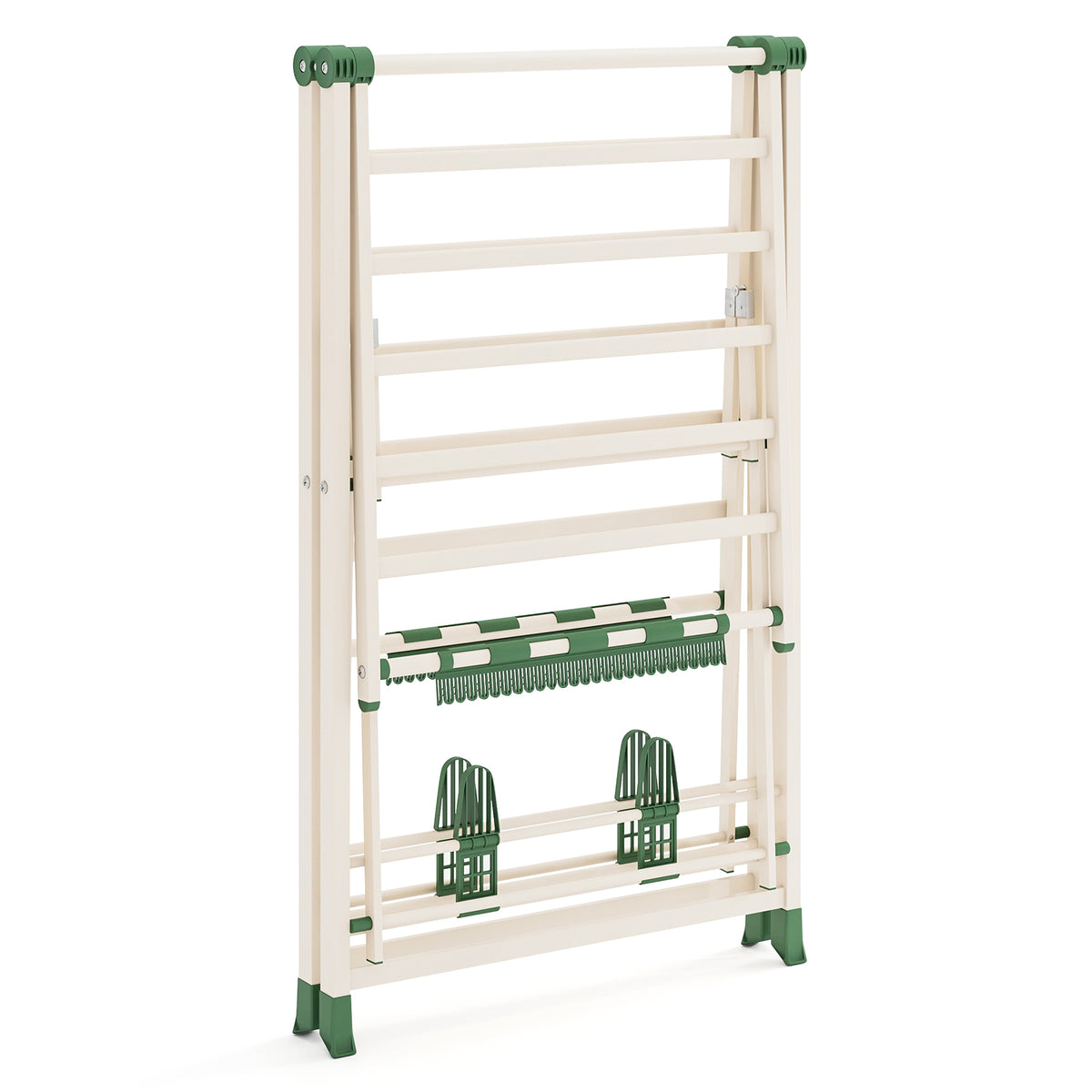55.5" Clothes Drying Rack with Adjustable Wings - Beige