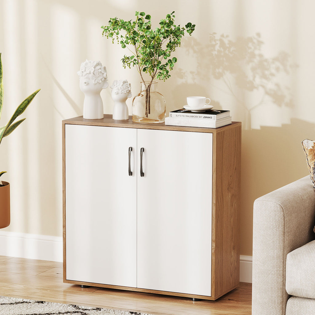 Coffee Bar Cabinet with 5-Position Adjustable Shelf - Natural