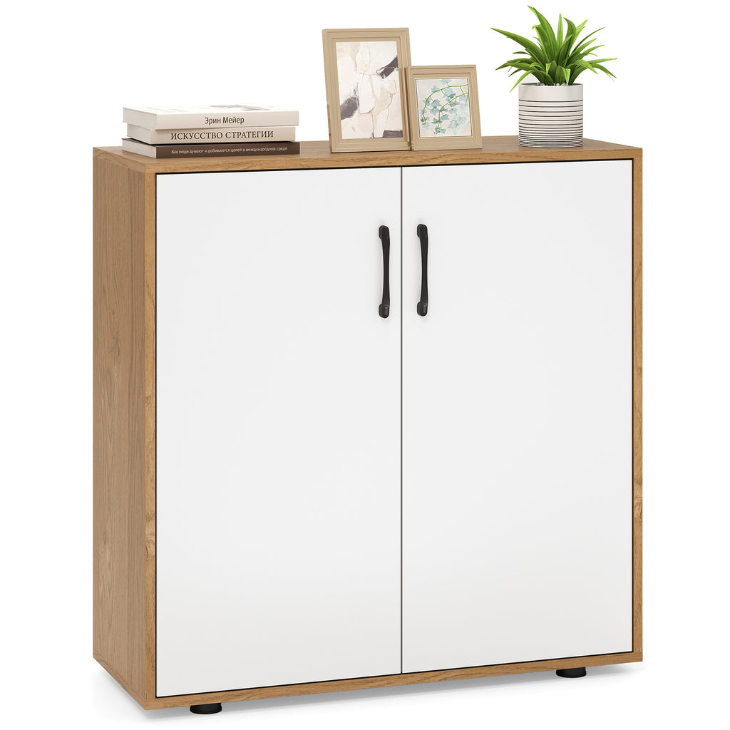 Coffee Bar Cabinet with 5-Position Adjustable Shelf - Natural