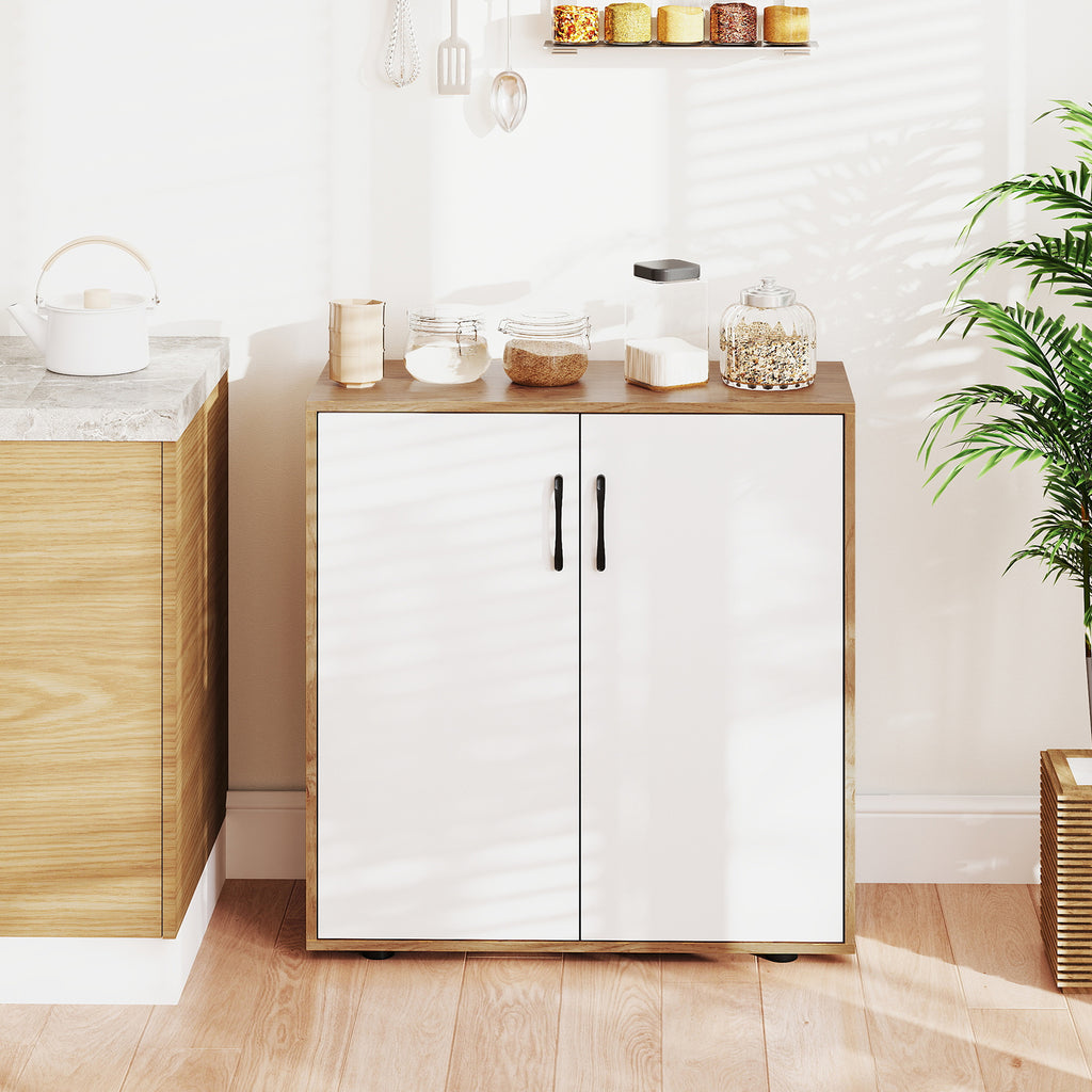 Coffee Bar Cabinet with 5-Position Adjustable Shelf - Natural