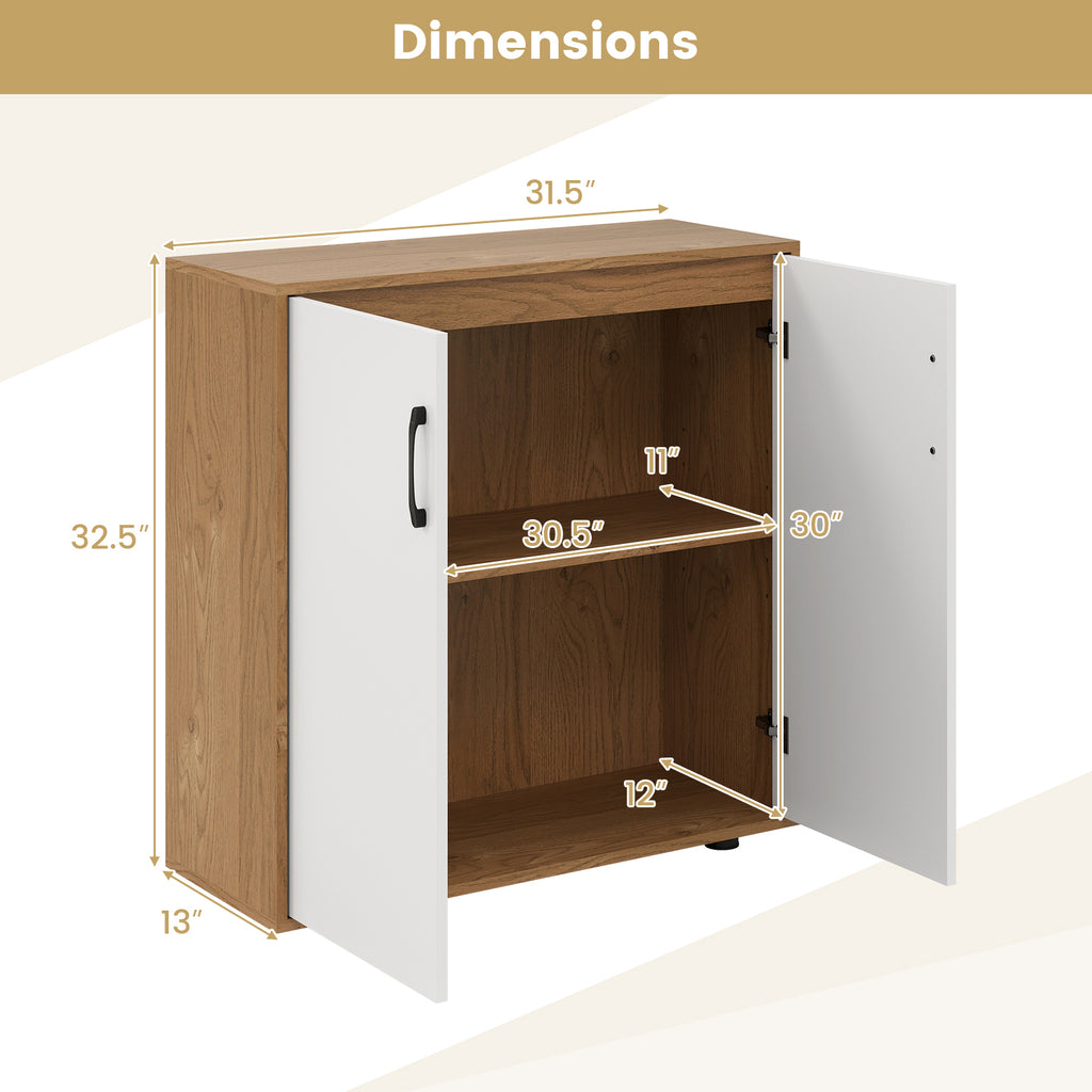 Coffee Bar Cabinet with 5-Position Adjustable Shelf - Natural