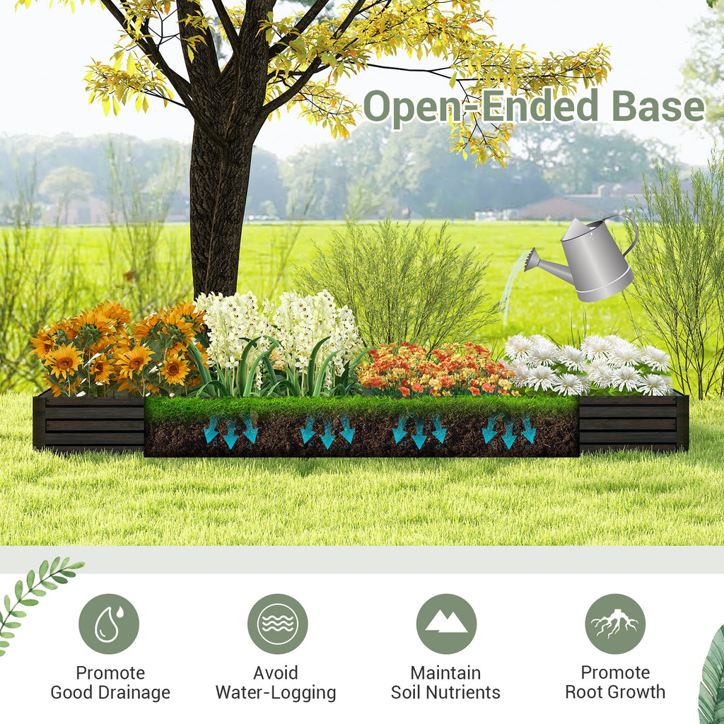 Large Metal Raised Garden Bed Planter - Coffee