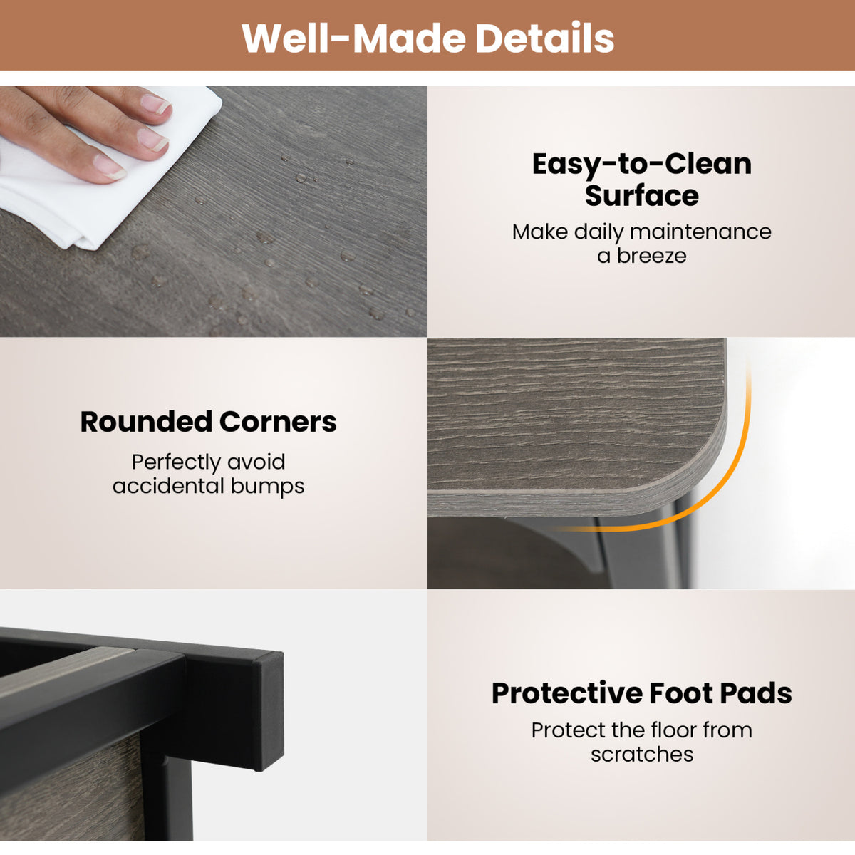Coffee Table 2-Tier Storage Center Table - Oak