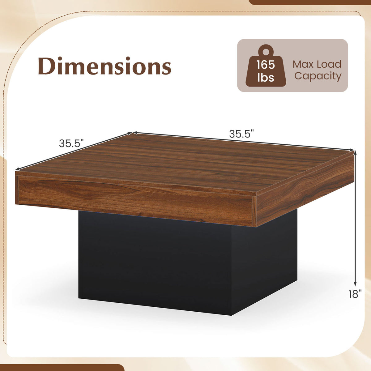 Coffee Table with LED Lights & Dynamic Modes - Rustic Brown