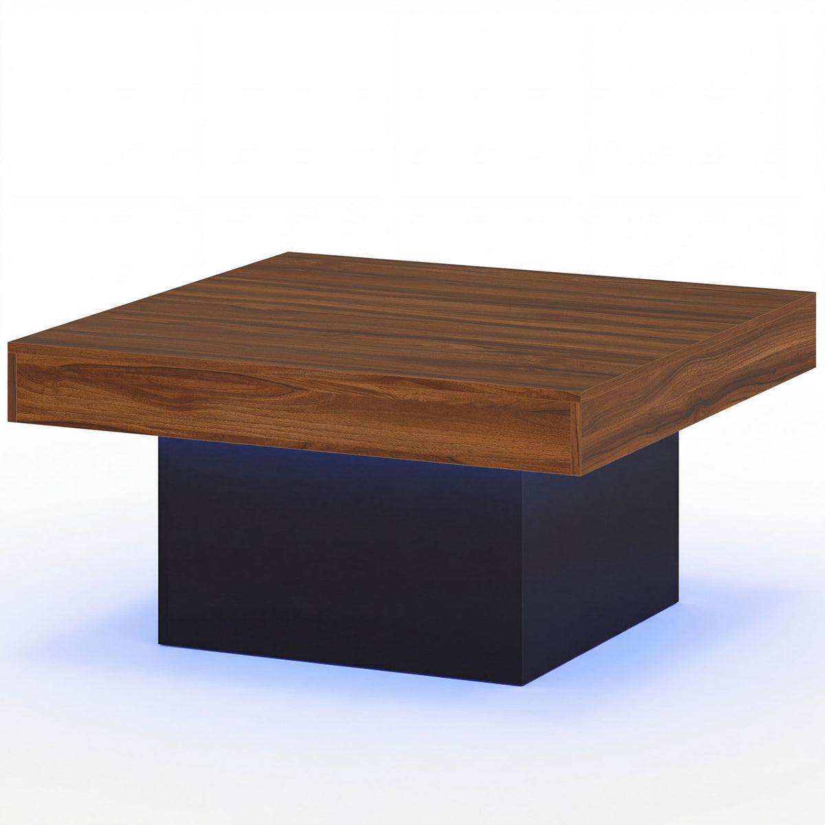 Coffee Table with RGB LED Lights - Rustic Brown