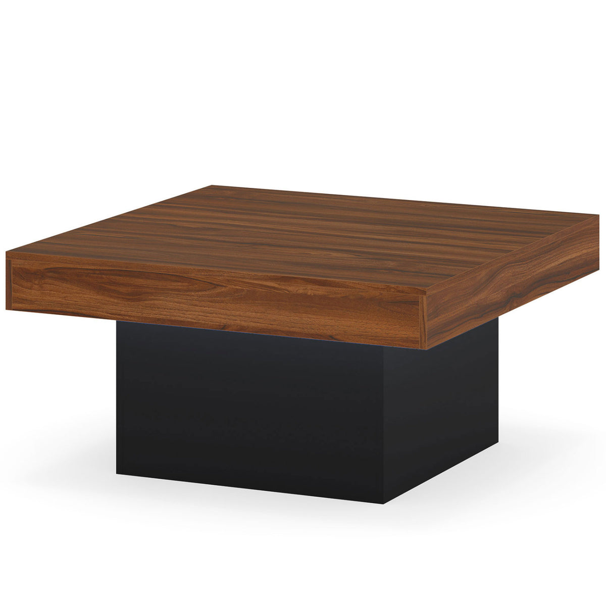 Coffee Table with RGB LED Lights - Rustic Brown