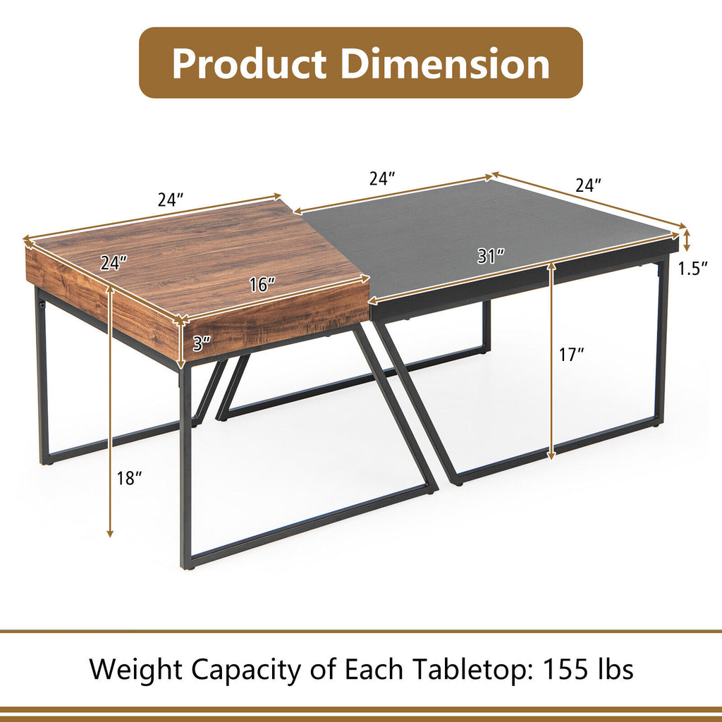 Coffee Table Set of 2 - Black