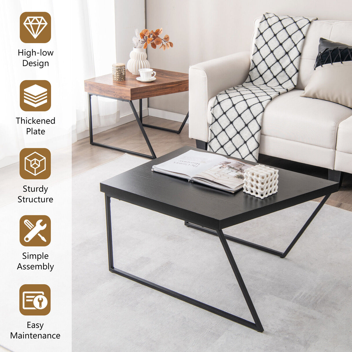 Coffee Table Set of 2 - Black
