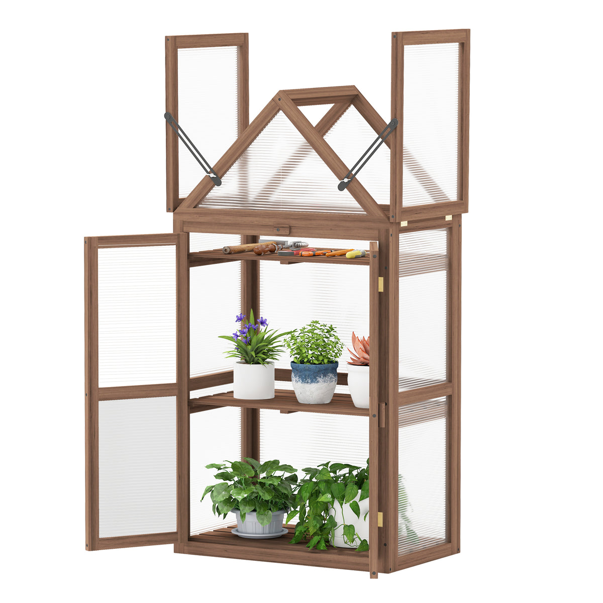 Cold Frame Mini Wooden Greenhouse for Vegetable and Flower