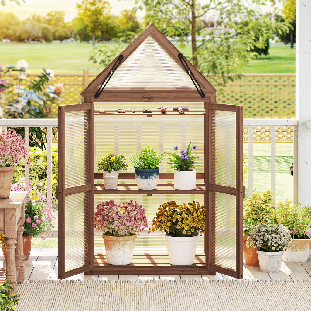 Cold Frame Mini Wooden Greenhouse for Vegetable and Flower