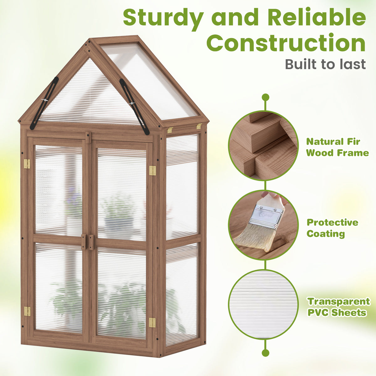 Cold Frame Mini Wooden Greenhouse for Vegetable and Flower