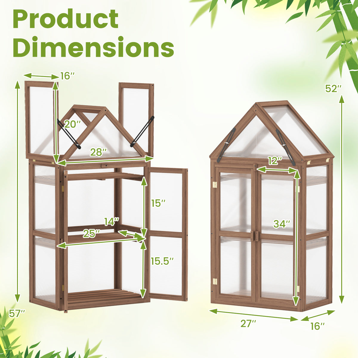 Cold Frame Mini Wooden Greenhouse for Vegetable and Flower