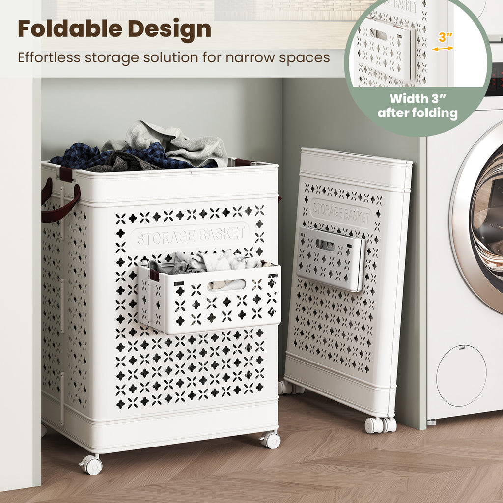 Collapsible Laundry Basket 20 Gallon Plastic Storage Bin