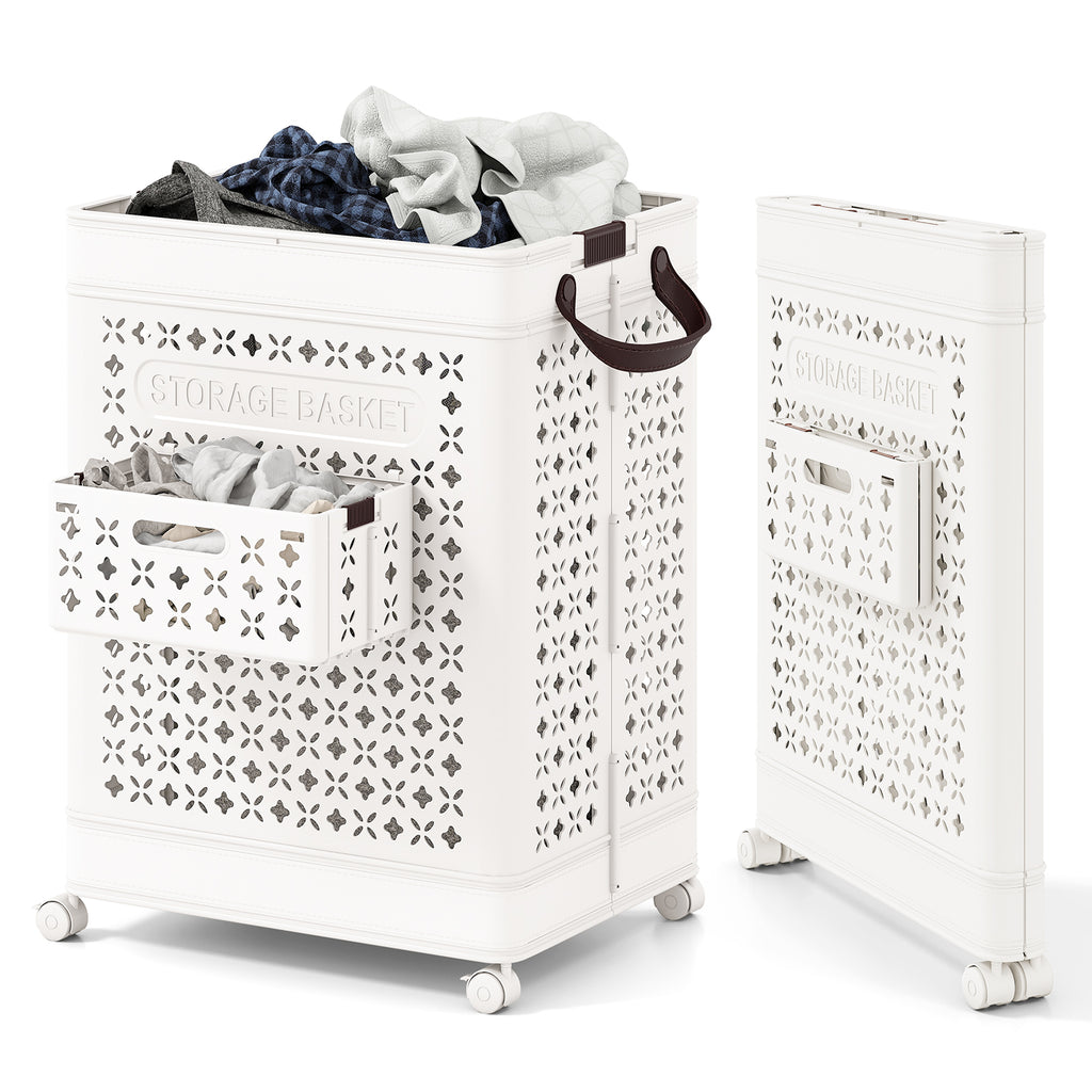 Collapsible Laundry Basket 20 Gallon Plastic Storage Bin