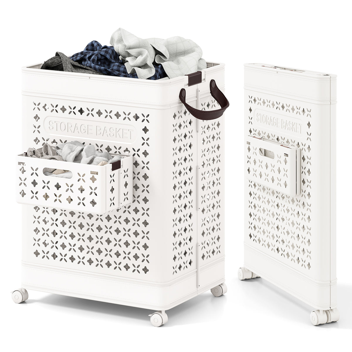 Collapsible Laundry Basket 20 Gallon Plastic Storage Bin