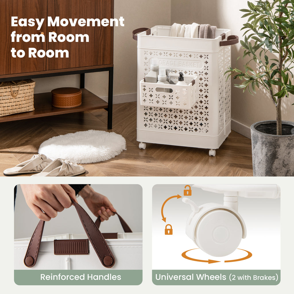 Collapsible Laundry Basket 20 Gallon Plastic Storage Bin
