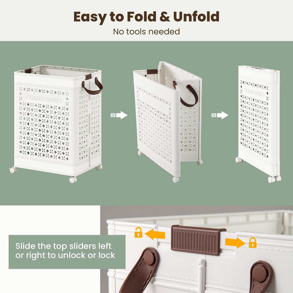 Collapsible Laundry Basket 20 Gallon Plastic Storage Bin
