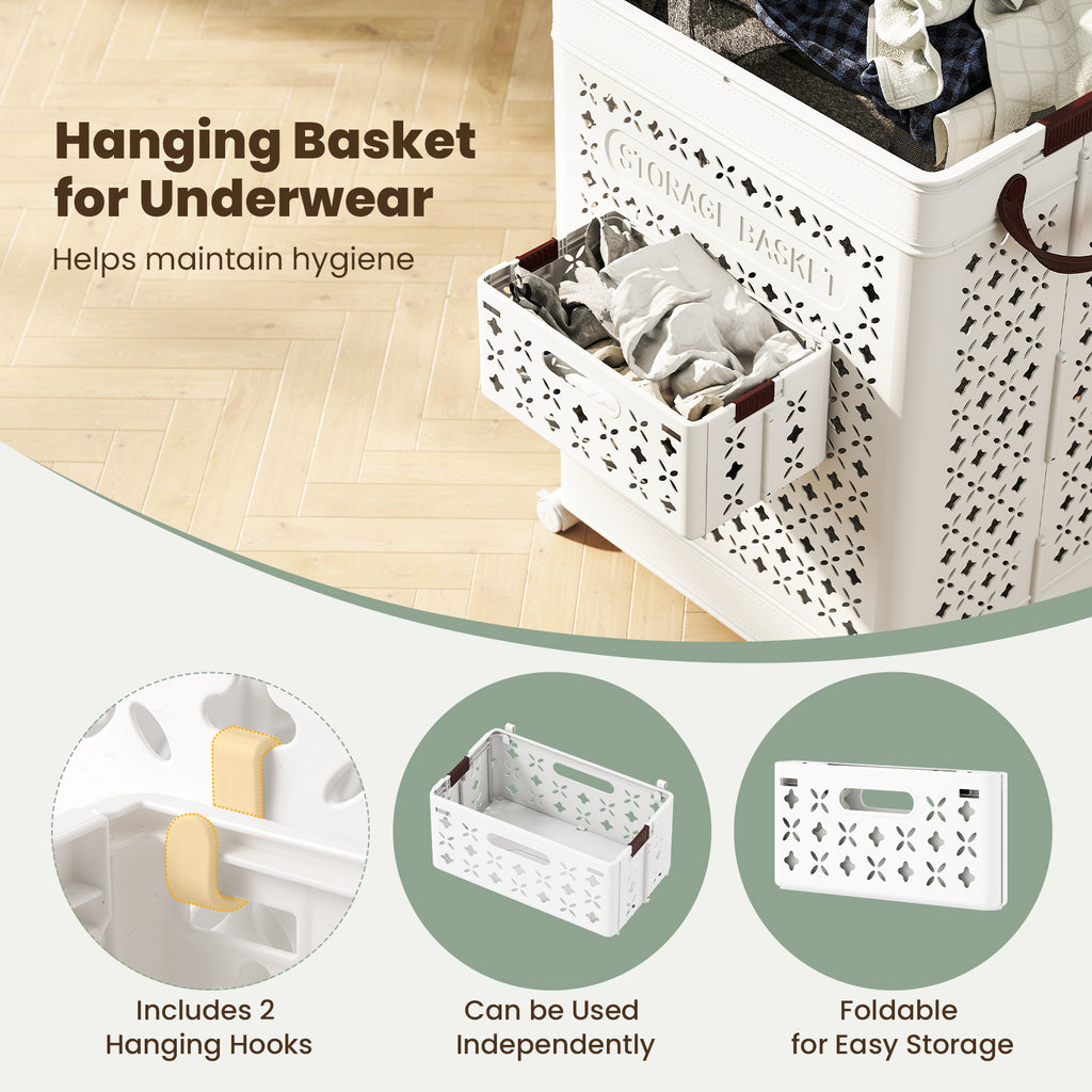 Collapsible Laundry Basket 20 Gallon Plastic Storage Bin