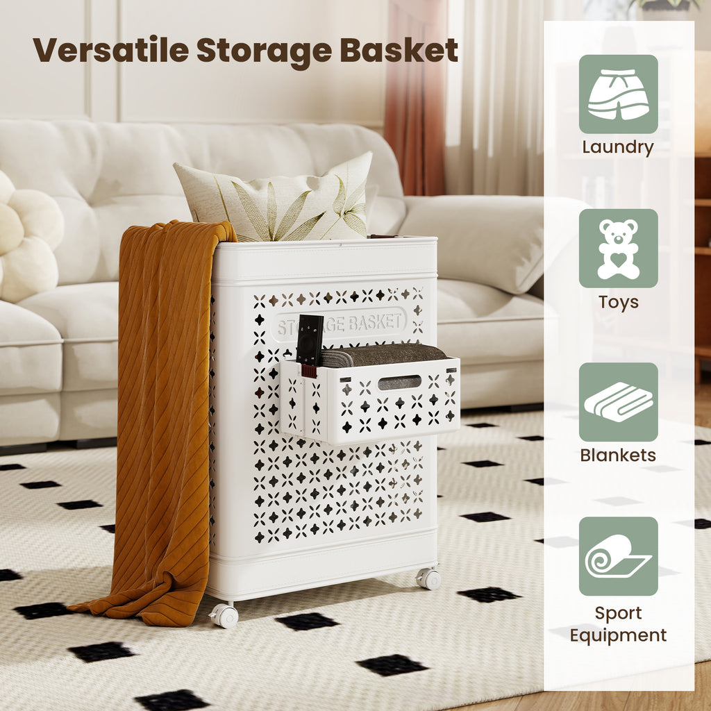 Collapsible Laundry Basket 20 Gallon Plastic Storage Bin