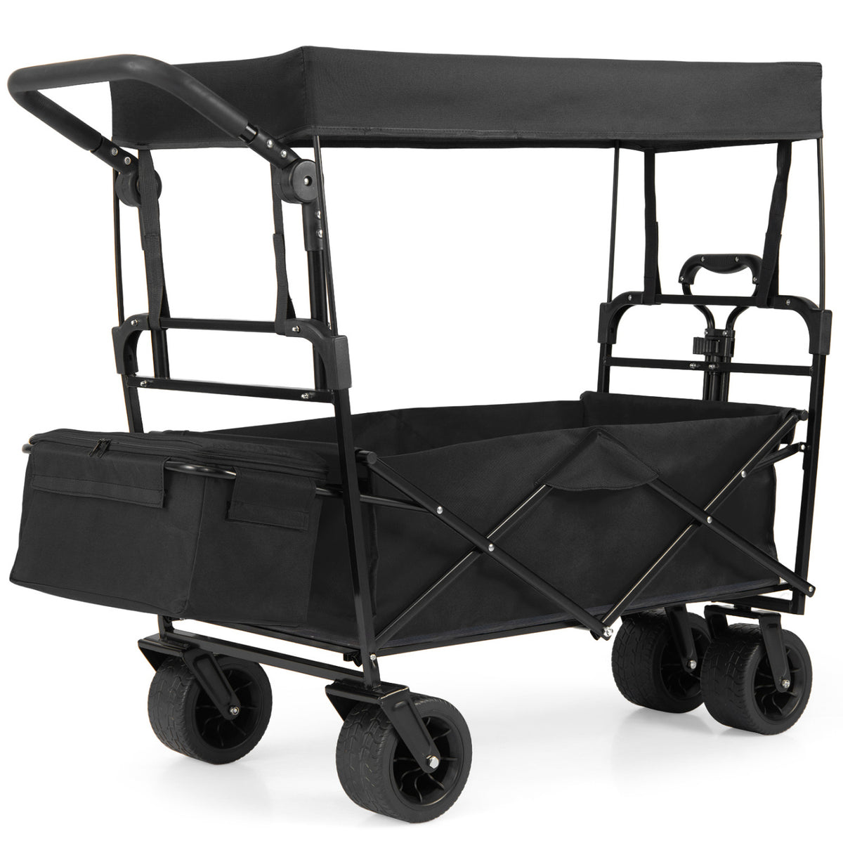 Collapsible Wagon with Removable Canopy and Adjustable Handles