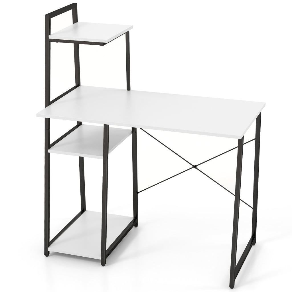 Computer Desk with Shelves and 3-Tier Storage Bookshelf