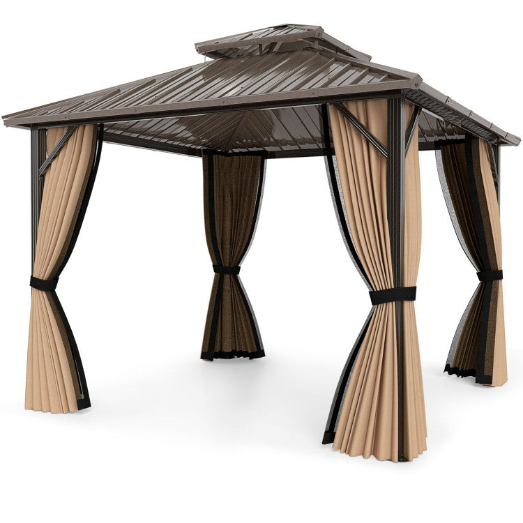 Complete Outdoor Lounge Ensemble: All-Weather 10' x Hardtop Gazebo