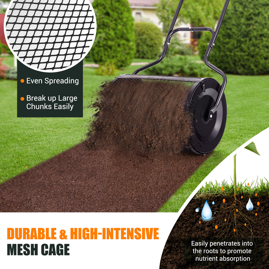 24-Inch Peat Moss Spreader with Upgrade Side Latches and U-shape