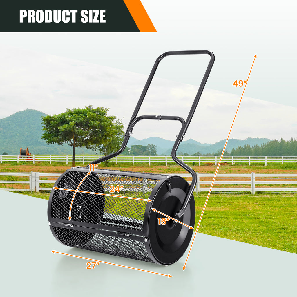 24-Inch Peat Moss Spreader with Upgrade Side Latches and U-shape