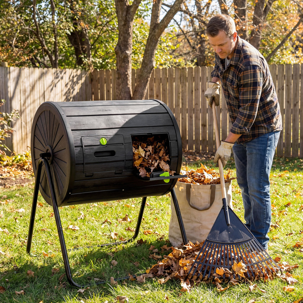 Compost Tumbler 37.5 Gallon Large Outdoor Bin