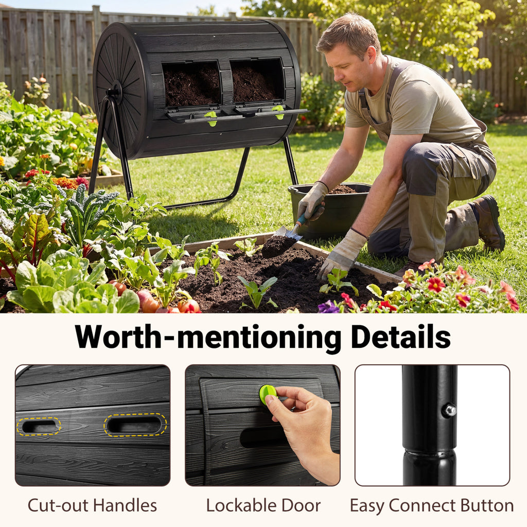Compost Tumbler 37.5 Gallon - Black