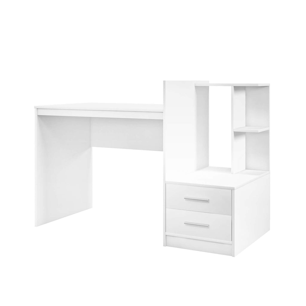 Computer Desk Home Office with Bookshelf and Drawers