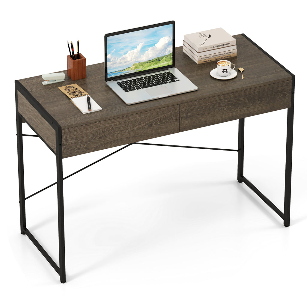44-Inch Computer Desk with 2 Drawers - Oak