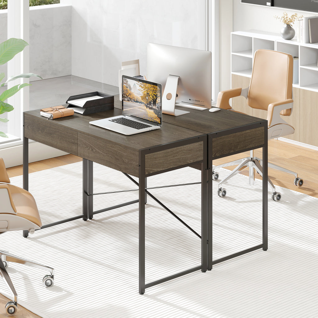 44-Inch Computer Desk with 2 Drawers - Oak