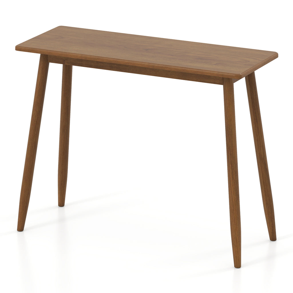 Computer Desk with Rubber Wood Legs Wooden Writing Spacious Tabletop