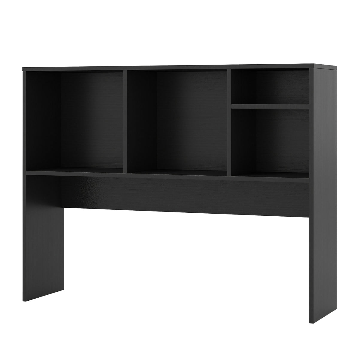 Computer Desktop Bookcase with 4 Cubbies, Black