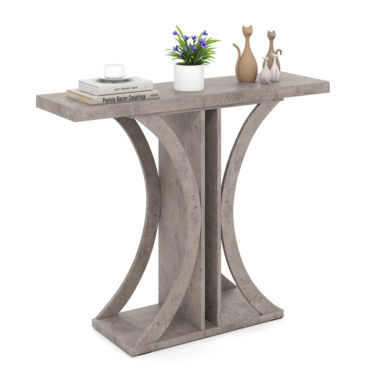 Console Table 39.5 Inch Rectangular Entryway, Gray