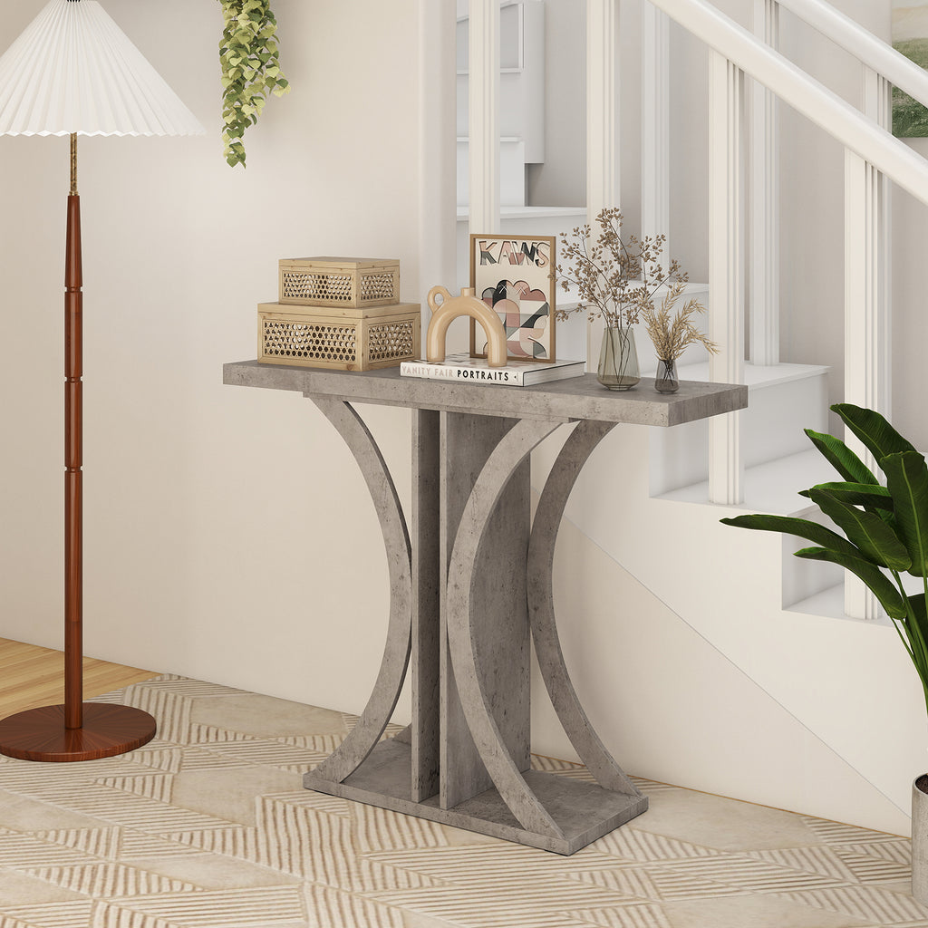 Console Table 39.5 Inch Rectangular Entryway, Gray